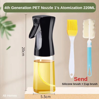 220ML Oil Spray Bottle with Brush Kitchen Essential Olive Acid Sprayer for Cooking Bbqbaking Oil Dispenser Nebulizer Kitchen Oil