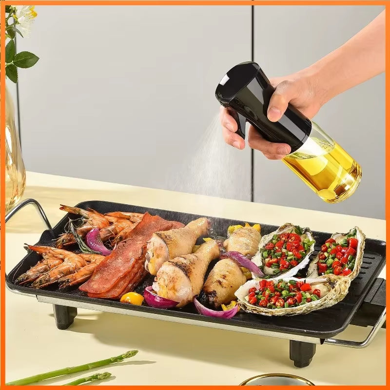 220ML Oil Spray Bottle with Brush Kitchen Essential Olive Acid Sprayer for Cooking Bbqbaking Oil Dispenser Nebulizer Kitchen Oil