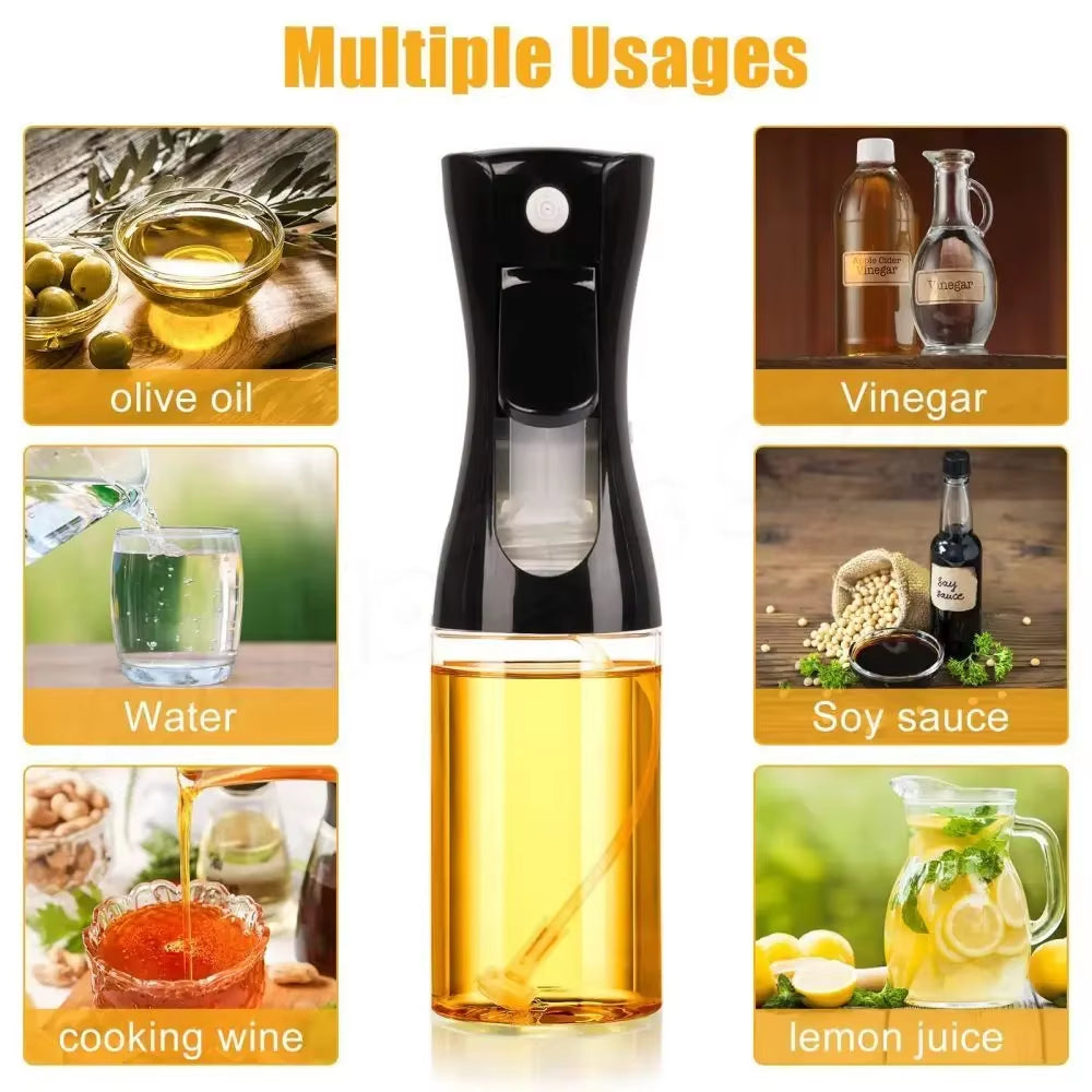 220ML Oil Spray Bottle with Brush Kitchen Essential Olive Acid Sprayer for Cooking Bbqbaking Oil Dispenser Nebulizer Kitchen Oil