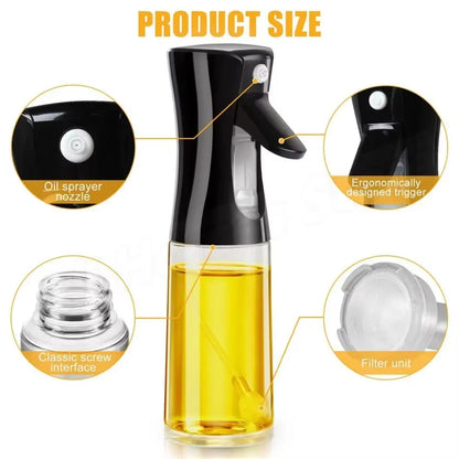 220ML Oil Spray Bottle with Brush Kitchen Essential Olive Acid Sprayer for Cooking Bbqbaking Oil Dispenser Nebulizer Kitchen Oil
